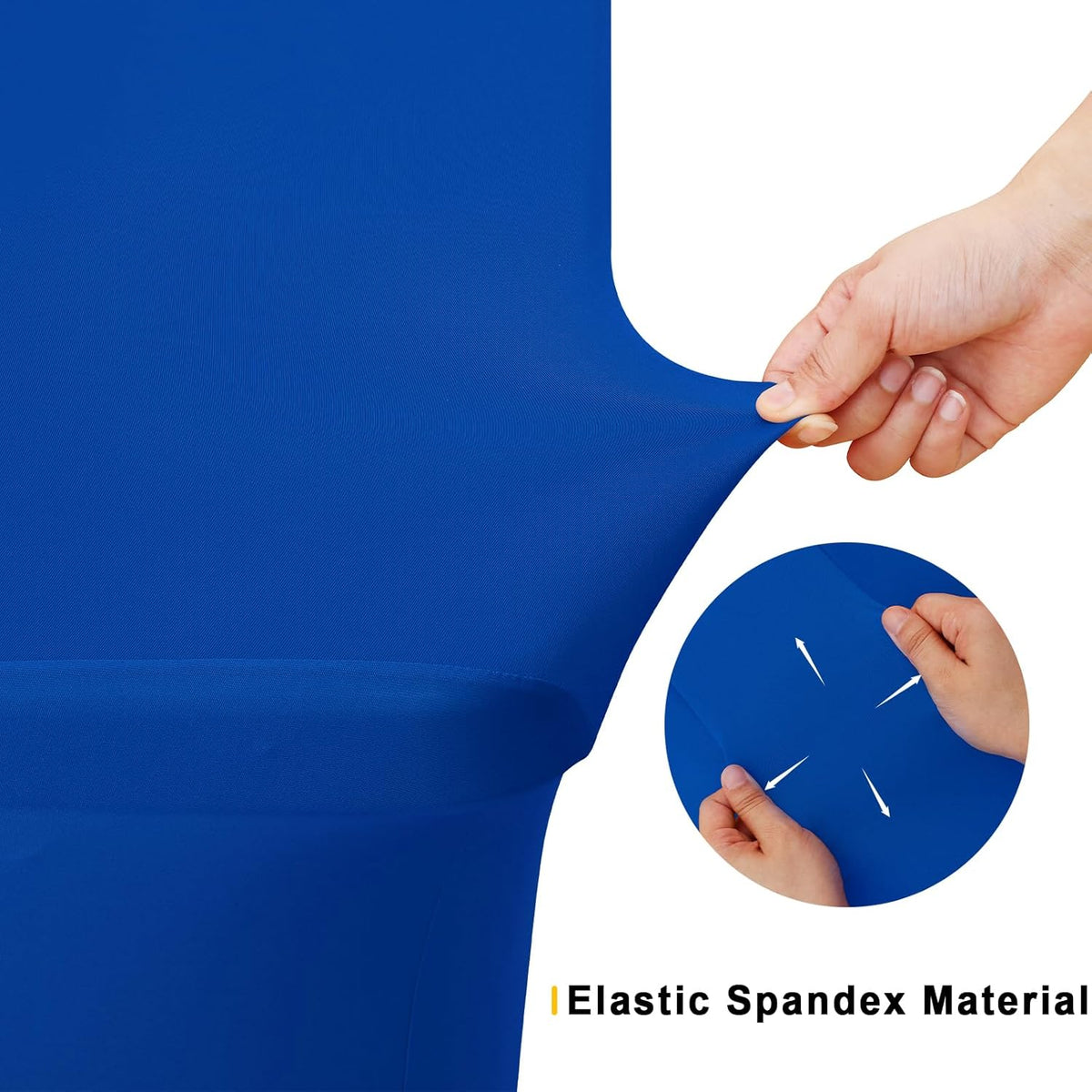 Smiry 2 Pack Spandex Table Cloth 5FT, Elastic Fitted Stretch Tablecloths for Rectangle Tables, Washable Table Cover for Outdoor, Wedding, Banquet & Parties (Blue, 60Lx30Wx30H Inch)