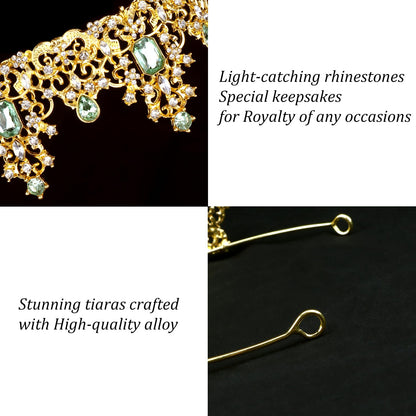 Didder Green Gold Princess Tiaras and Crowns for Women and Girls Birthday Tiara Crown Halloween Costume Party Prom
