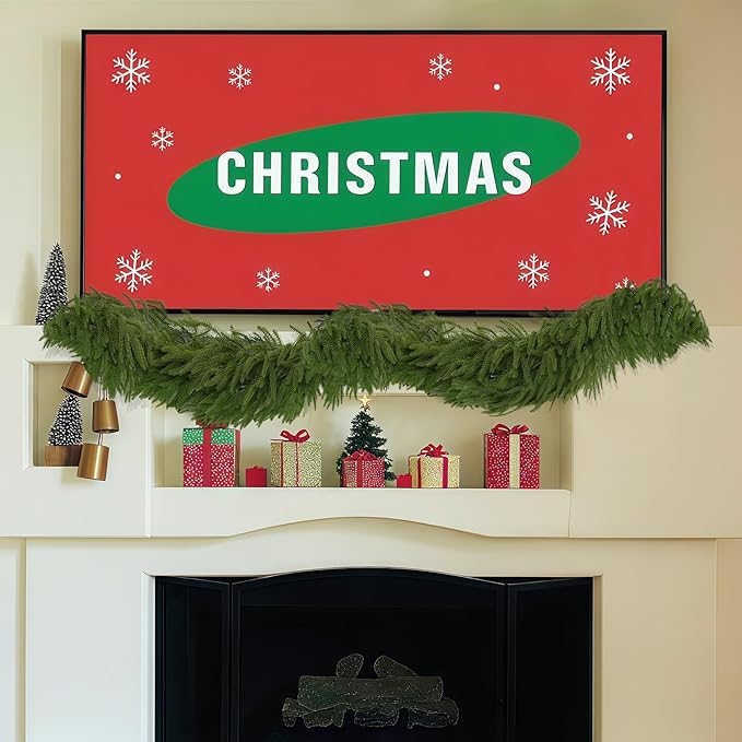 4 Pcs 6FT Christmas Garland, Christmas Decorations, Artificial Norfolk Pine Garland, Faux Greenery Garland for Mantle Fireplace Table Door Wall Upstairs Indoor Outdoor Holiday Xmas Decor