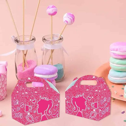 Zliisang 16PCS Pink Princess Candy Boxes Pink Goodie Gift Bags for Kids Princess Theme Birthday Party Favors Bags Girl Birthday Party & Bridal Shower Decorations