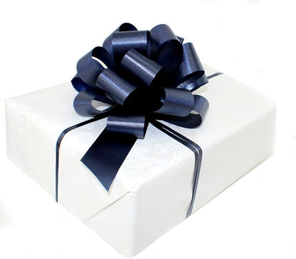 Navy Blue Decorative Gift Pull Bows - 5" Wide, Set of 10, Christmas Wrapping for Presents, Police Support, Law Enforcement Appreciation, Thin Blue Line, Wreath, Garland, Gift Basket, Decor