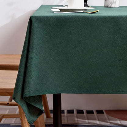 BALCONY & FALCON Table Cloth – Waterproof, Wrinkle Resistant & Washable Large Rectangle Tablecloth and Table Cover for Dining Room, Kitchen, Outdoor, Party & Birthday Use (Hunter Green, 91" x 132")