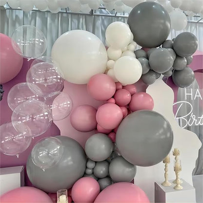 Grey Balloons, 140pcs 18 12 10 5 Inch Different Sizes Pack Party Latex Balloons for BOHO Birthday Halloween Holiday Balloon Garland as Party Decorations