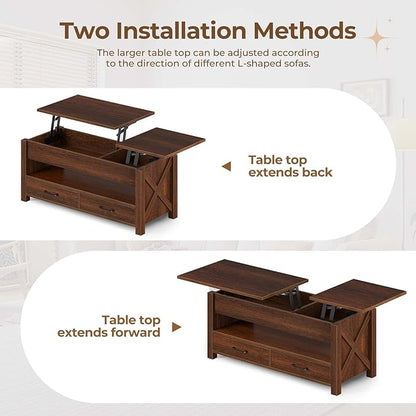 Seventable Coffee Table, 39.3" Lift Top Coffee Table
