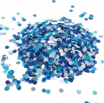 6000 PCS Round Tissue Confetti, 0.39inch Circles Table Paper Dots Confetti Decor 1.76oz for Wedding Balloons Birthday Valentine's Day Parties(Blue)