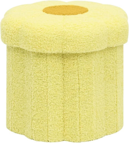 B FSOBEIIALEO Storage Ottoman Foldable, Sunflower Shaped Small Footrest