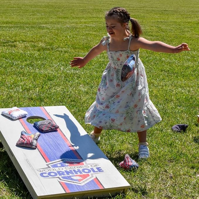 World Series of Cornhole Official Regulation Size Cornhole Boards – Durable All-Wood Construction Bean Bag Toss Set | Rugged Outdoor Game for Tournaments, BBQs, & Backyard Battles