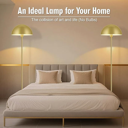 Industrial Floor Lamp, Brass Gold Floor Lamp for Living Room, 66Inch Tall Modern Standing Lamp, Stand Up Lamp with Metal Dome Shade, Mid Century Corner Reading Lamp for Bedroom Office Nursery, NO BULB