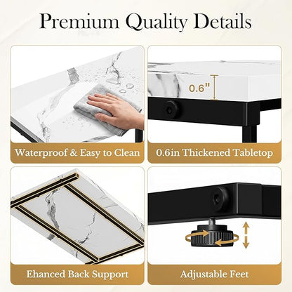 SUPER DEAL Nesting Tables Set of 3, Industrial C Shaped End Table Stackable
