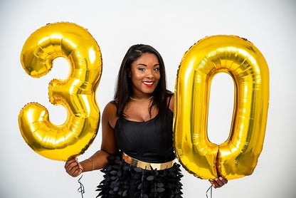 Gold Number 25 Balloon 40 inch, 25 Number Balloons, 25th Gold Birthday Decorations, 25 Year Old Women Men Golden Party Supplies