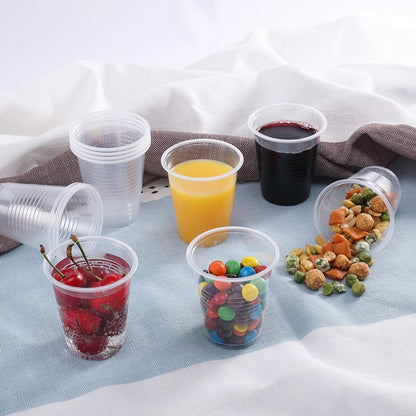 Turbo Bee 5oz Disposable Plastic Cups 500 Pack - Small Drinking & Sample Cups, Bulk Multi-Use Tumblers for Beverages, Mini Desserts, Home, School, Parties, or Commercial Use