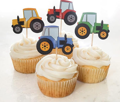 24 Trucks Cupcake Toppers (Tractor Trucks)