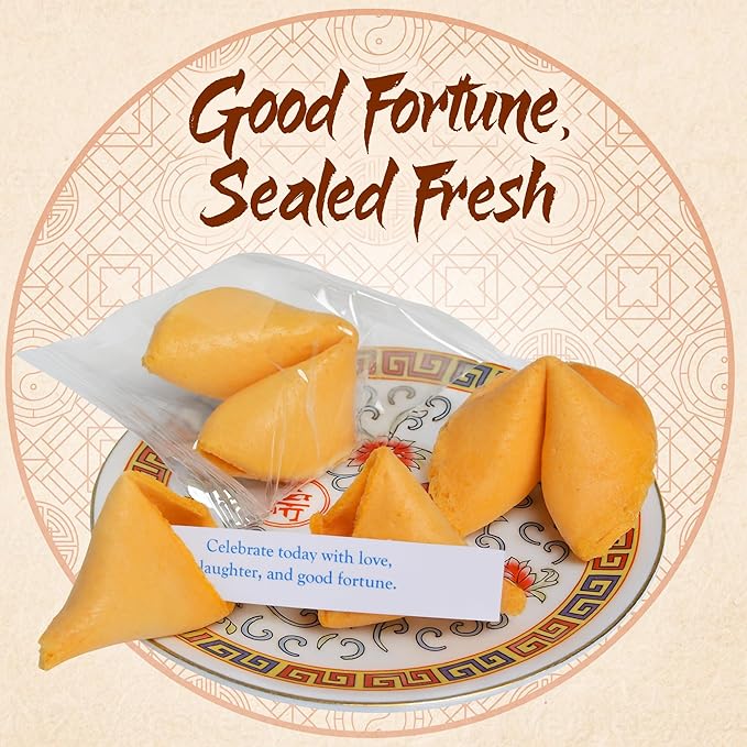 East and Else Fortune Cookies, Individually Wrapped, Vanilla Flavor, Premium Bulk Pack, Made in USA (200 Count)