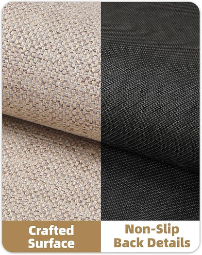 Color&Geometry Ultra-Thin Indoor Door Mat, 21"x31" Low-Profile Non-Slip Entryway Rug with Modern Geometric Texture, Washable Doormat for Entrance, Front Doors, Khaki (FOLD)