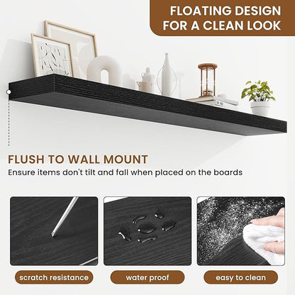fuqing Floating Shelves for Wall, Wall Mounted Wood Floating Shelf