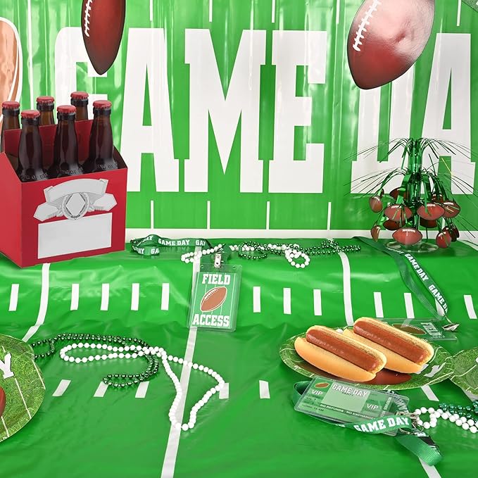 Beistle Game Day Football Table Roll, 40 by 100-Inch, Green/White
