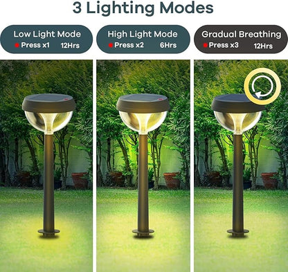 Linkind Solar Pathway Lights 8 Pack, Solar Lights Outdoor Warm White Waterproof, Adjustable Solar Powered for Walkway Yard Garden Driveway Backyard