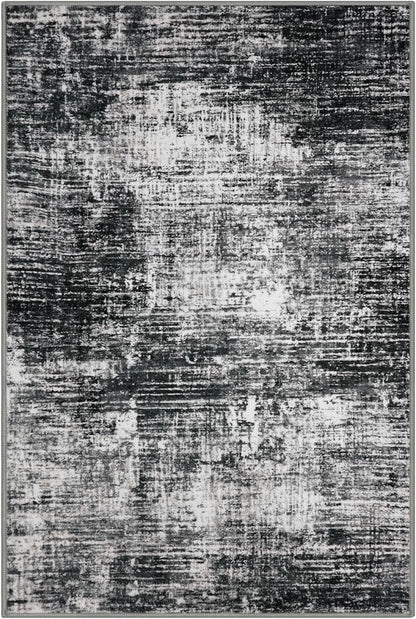 KILOCOCO Abstract Small Area Rug 2x3 Entryway Rug Washable Kitchen Rugs Door Mat Indoor Entrance Soft Pinted Non Slip Throw Rugs for Front Door Foyer Farmhouse Floor Mats, Black/Grey