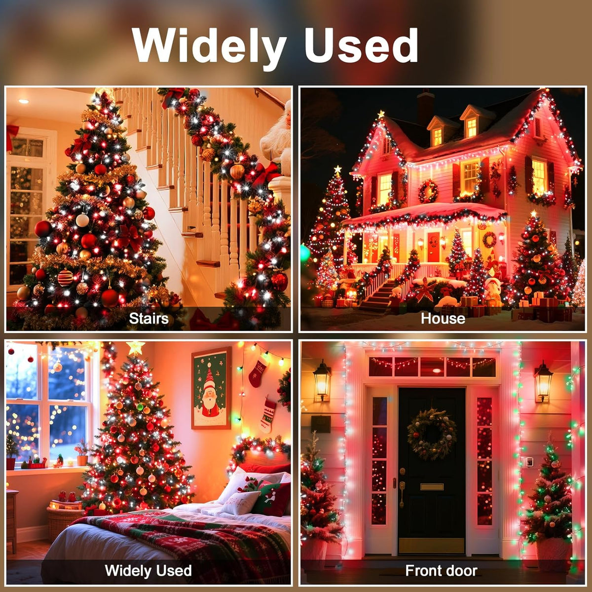 393 FT 1000 LED String Lights Outdoor Indoor, Christams String Lights Waterproof 8 Modes & Timer, Fairy Lights Plug in for Bedroom, Weeding, Patio, Party, Holiday,Christmas Decor (Red+White)