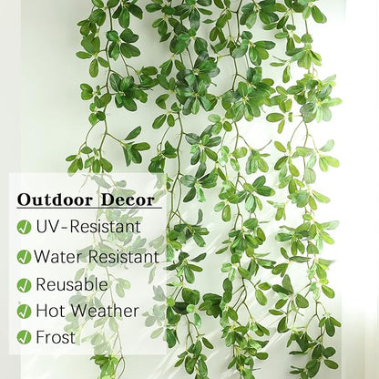 2 Strands 67'' Artificial Vines Garland Kapok Plants with Leaves, Faux Kapok Leaf, Fake Hanging Plants Greenery Decor for Home Bedroom Wall Party Shelves Garden Wedding Decoration (Kapok)