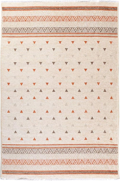 Alfa Rich 4x6 Beige Terracotta Washable Area Rugs for Living Room Kitchen Bedroom Decor Rug
