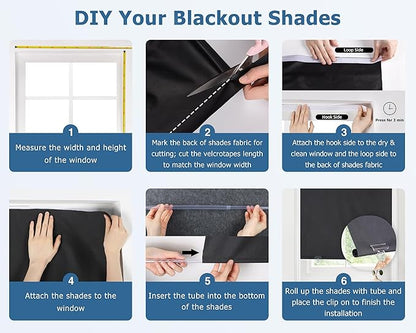 LazBlinds 100% Blackout Roller Shades, No Tools No Drill Cordless Blinds for Windows, Thermal Insulated UV Protection Privacy Window Shades for Bedroom (48''W x 72''H, Beige)
