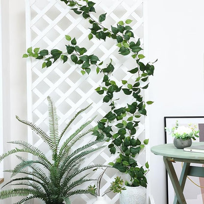 mizii 5 Pack 365" Artificial Scindaps Vines Garland Fake Vine with Silk Green Leaves Faux Hanging Plants Greenery Decoration for Bedroom Wall Party Wedding Room Home Decor