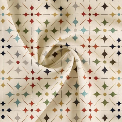 Mid Century Shower Curtain Vintage, Retro Modern Geometric Fabric Bathroom Decor, Colorful Abstract Aesthetic Art Boho Bath Curtain Set Decor with 12 Hooks 72x72 Inch