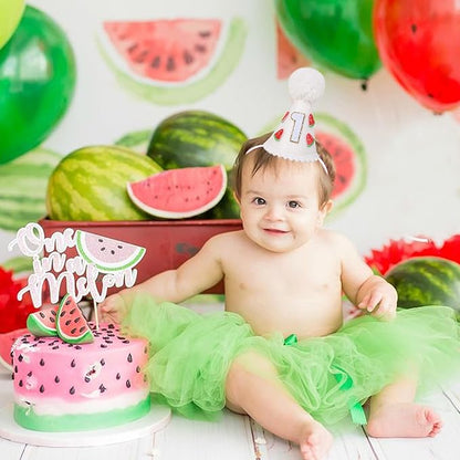 Watermelon 1st Birthday Hat - Sweet Birthday Party Decorations,One in a Melon Birthday Party Crown,Photo Prop (mini)