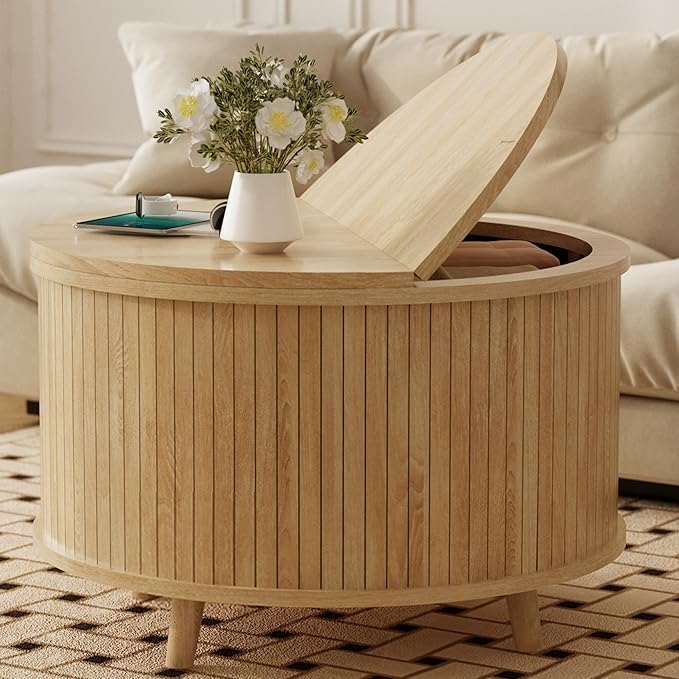 Easyego 31.5" Fluted Round Coffee Table