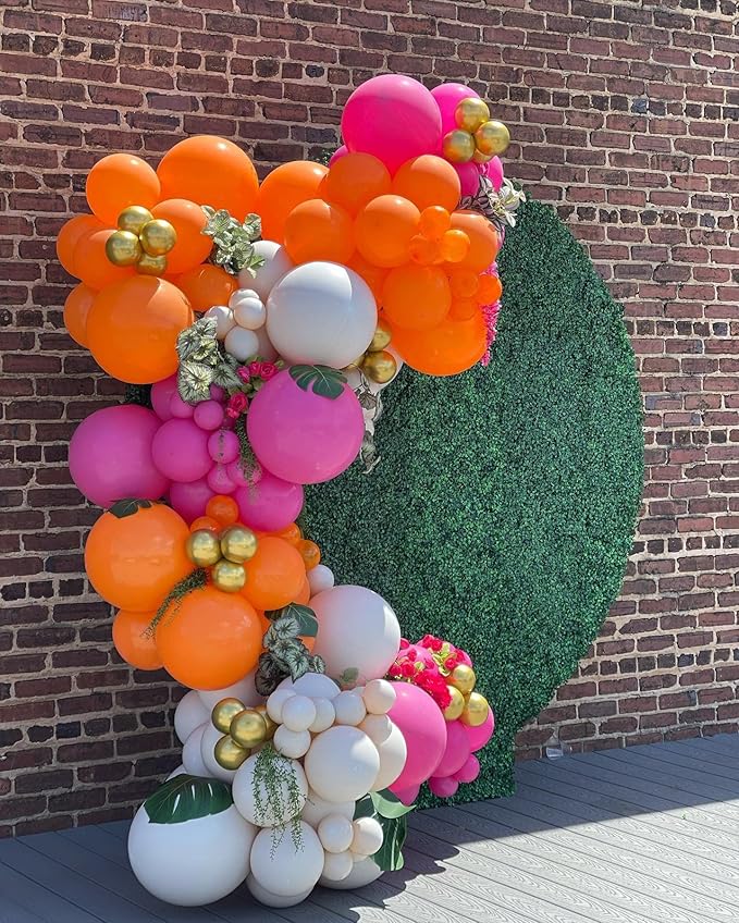 Bright Orange Balloons 110 Pcs - Orange Balloon Garland Arch Kit - 5/10/12/18 Inch Matte Latex - Different Sizes for Baby Shower, Birthday, Halloween, Thanksgiving Party & Fall Decorations