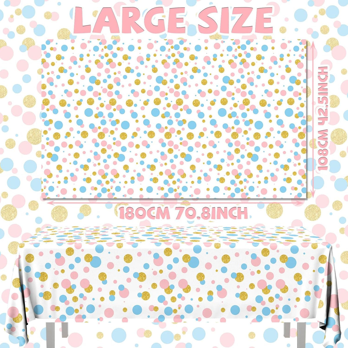 Gender Reveal Decorations Disposable Tablecloth, 3Pcs Gender Reveal Table Cloths Baby Shower Table Cover for Boy or Girl Gender Reveal Party Decorations Supplies