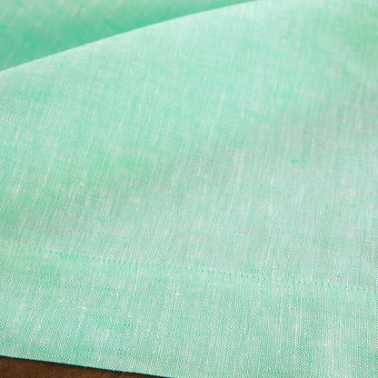 Solino Home Linen Cloth Tablecloth 52 x 52 Inch - 100% Pure Linen Chambray Aqua Square Tablecloth - Athena, Machine Washable Table Throw for Winter, Spring, Easter