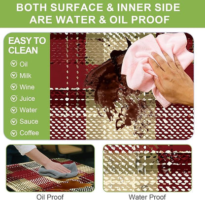 ANNA QUEEN 6FT Christmas Picnic Table Cover Set 3PCS 72"x30", Waterproof Outdoor Bench and Tablecloth Furniture Protection for Camping Beach BBQ Patio Backyard