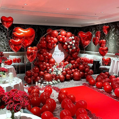 Red Balloon Garland Arch Kit - 110pcs Matte Latex Balloons in 5/10/12/18 Inch Sizes for Birthdays, Weddings, Holidays