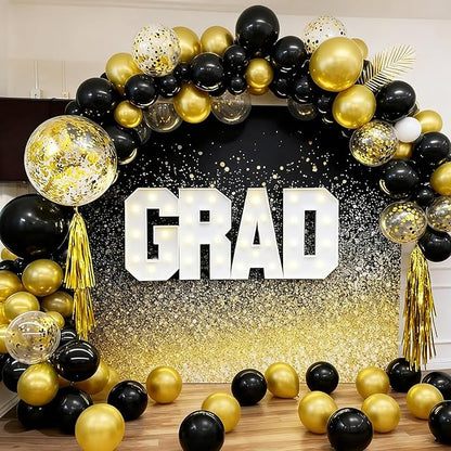60pcs Black and Gold Balloons, 12inch Black and Gold Confetti Balloons for Graduation 2026, Birthday, Anniversary, New Year Party Decorations