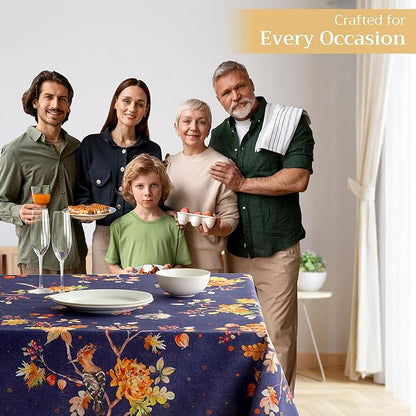 Maison d' Hermine Table Cloth Square Table 100% Cotton 54 x 54 Inches Fall Tablecloth Reusable Everyday Use for Thanksgiving Christmas Decorations Dining Farmhouse Party (Kelim - Infinity)