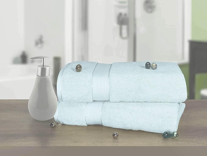 GLAMBURG 700 GSM Premium Oversized Extra Large Cotton Bath Sheet 35x70-100% Combed Cotton - Luxury Hotel & Spa Quality - Durable Ultra Soft Highly Absorbent - Sea Green