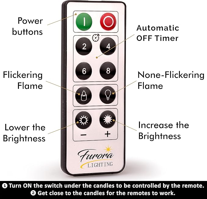 FURORA LIGHTING White Glitter Real Wax Flameless LED Candles with Remote & Timer (2/4/6/8 H), Battery Operated for Safety and Elegance, Pack of 8