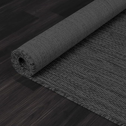 Washable Indoor Outdoor Rug 6x9 Weather Resistant Area Rugs Modern Solid for Porch Deck Balcony Backyard Patio Outside Carpet (6 X 9 Dark Grey)