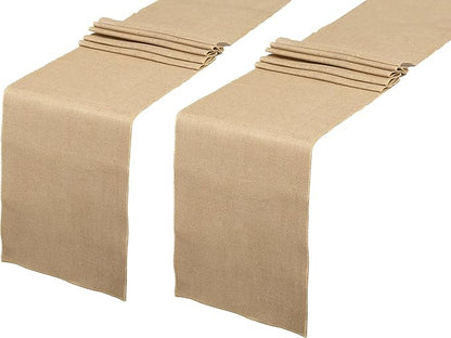 2 Pack Natural Burlap Table Runners (12 x 72 Inch) | Rustic Jute Table Runners for Wedding, Farmhouse, Thanksgiving, Coffee Table Decor Cover, Fall Décor & Parties