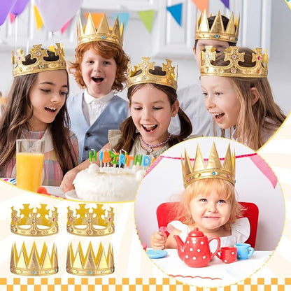 Yaomiao 66 Pieces Foam Princess Tiaras DIY Crowns Kids Party Favors Craft Crystal Diamond Sticker Girls Making Your Own Tiara (66 Pcs,Gold,Stylish Style)