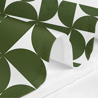 MEHOFOND Vintage Green Shower Curtain Modern Mid Century Abstract Geometric Bathroom Curtain Boho Retro Classic 1950S 60S Bathtub Decor Fabric Waterproof Bath Curtain with 12 Hook 72x72 Inch