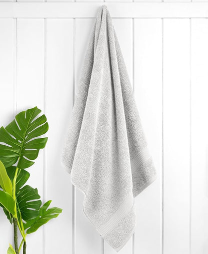 Cotton Paradise 100% Cotton Turkish Towel Set, Soft Absorbent Quick Dry, 4 Piece Bath Towel Set, Silver Grey