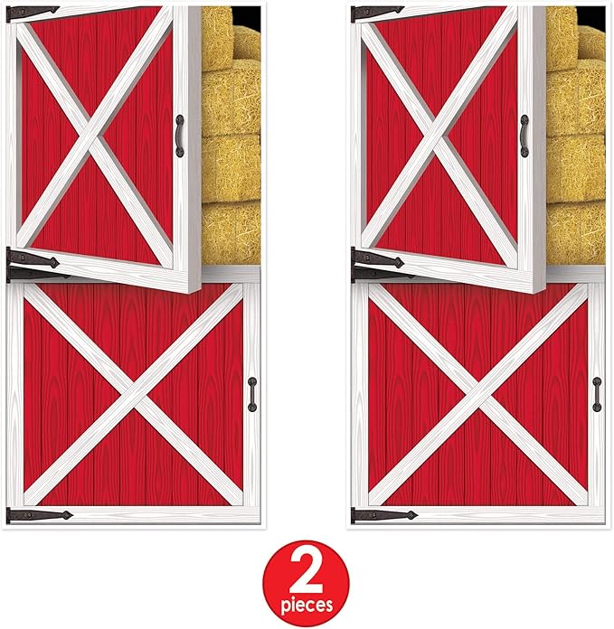 Beistle 2 Piece Plastic Western Barn Door Decorations For Farm Theme Birthday Party Supplies, Celebrating With You Since 1900