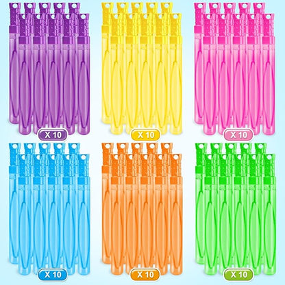 OCHIDO 60 Pcs Bubble Wand in 6 Colors, Bubble Wands Bulk for Kids Party Favors, Bubbles Party Favors for Summer Toys Gift, Indoor Outdoor Activity, Birthday Party, Wedding, Goodie Bags Stuffers