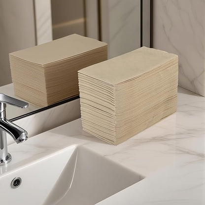 MORGIANA 200-Pack Disposable Paper Napkins, 2-Ply Bamboo Paper Towels Unbleached Disposable Hand Towels for Bathroom & Kitchen