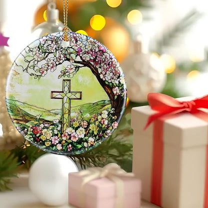 Cross Ornament, Christmas Ornament – Christmas Tree Decor, Holiday Decoration, Stocking Stuffer, Christian Gifts, Religious Gifts, Festive Gift Idea, Gifts for Christians, Friends, and Family