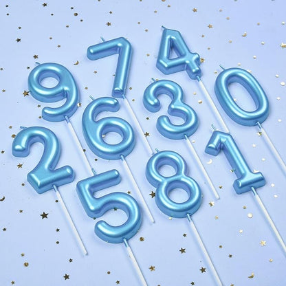 PHD Cake 2.76 inch Classical Blue 9 Number Birthday Candles for Party Celebration
