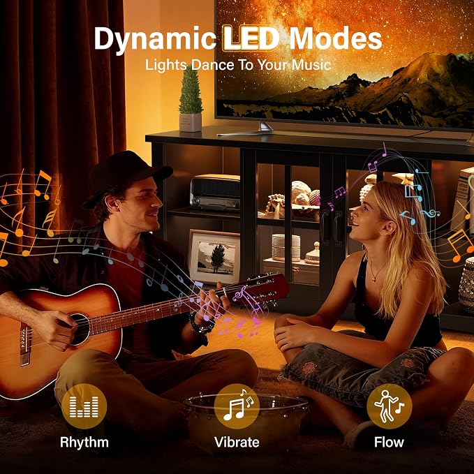 YESHOMY Farmhouse LED TV Stand